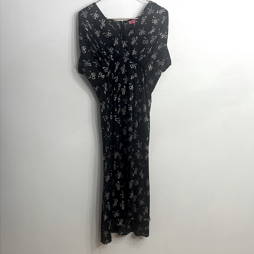Betsey Johnson Satin Bow A-Line Dress size 8